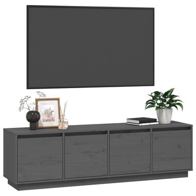 vidaXL TV-benk grå 156x37x45 cm heltre furu