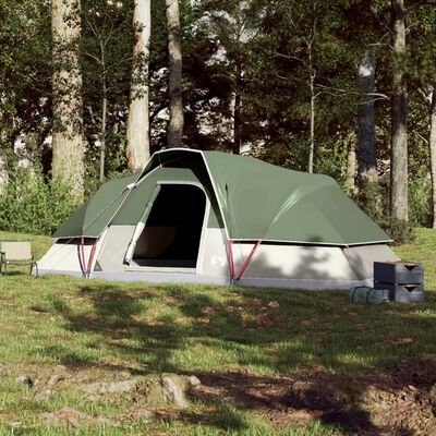 vidaXL Kuppeltelt for camping 9 personer grønn vanntett