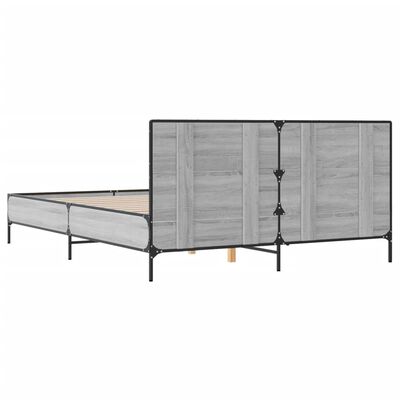 vidaXL Sengeramme sonoma eik 160x200 cm konstruert tre og metall