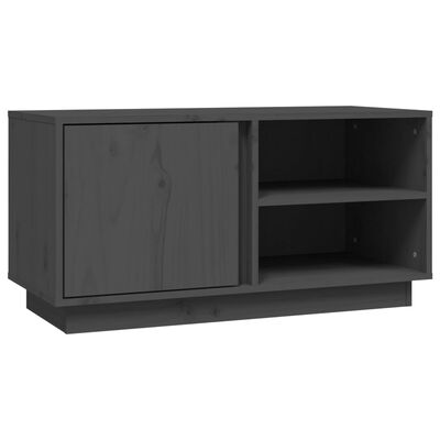 vidaXL TV-benk grå 80x35x40,5 cm heltre furu