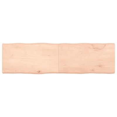 vidaXL Bordplate 180x50x(2-6) cm ubehandlet heltre eik naturlig kant