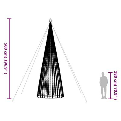 vidaXL Juletre lyskjegle 1544 LED blå 500 cm