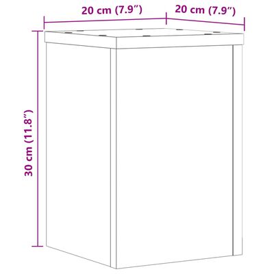 vidaXL Plantestativer 2 stk hvit 20x20x30 cm konstruert tre