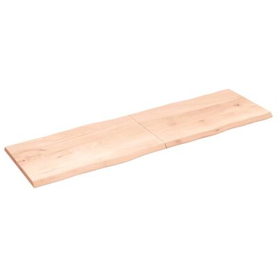 vidaXL Bordplate 200x60x(2-4) cm ubehandlet heltre eik naturlig kant