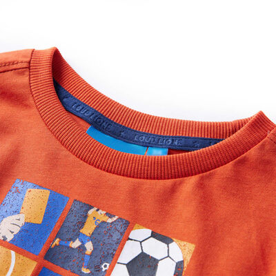 T-skjorte for barn med lange ermer oransje 140
