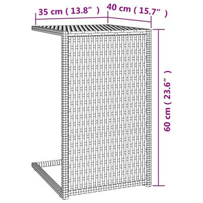 vidaXL C-bord brun 40x35x60 cm polyrotting