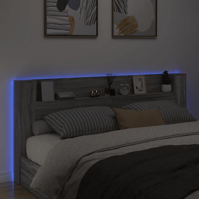 vidaXL Hodegavl skap med LED grå sonoma 220x16,5x103,5 cm