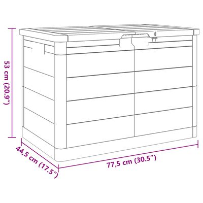 vidaXL Putekasse antrasitt 77,5x44,5x53 cm polypropylen