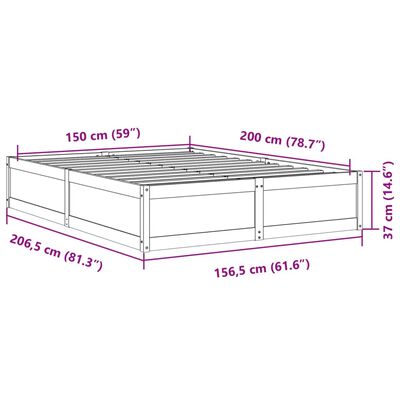 vidaXL Sengeramme uten madrass 150x200 cm heltre furu