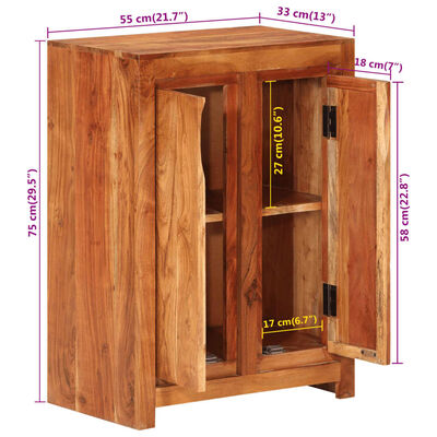 vidaXL Skjenk 55x33x75 cm heltre akasie