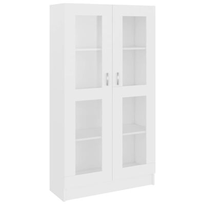 vidaXL Vitrine hvit 82,5x30,5x150 cm konstruert tre