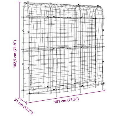 vidaXL Hageespalier for klatreplanter U-form 181x31x182,5 cm stål