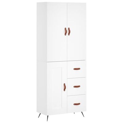 vidaXL Highboard hvit 69,5x34x180 cm konstruert tre