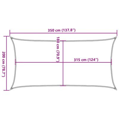 vidaXL Solseil 160 g/m² rektangulær sand 2x3,5 m HDPE