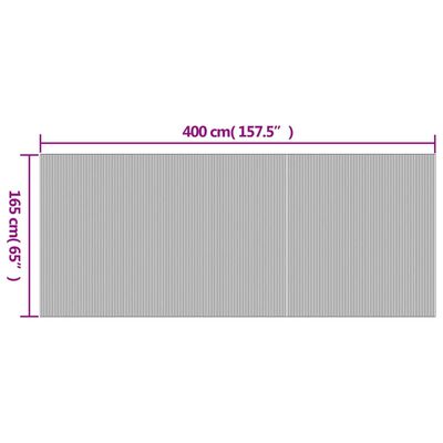 vidaXL Romdeler hvit 165x400 cm bambus