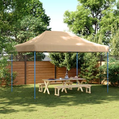 vidaXL Sammenleggbart partytelt pop-up beige 410x279x315 cm