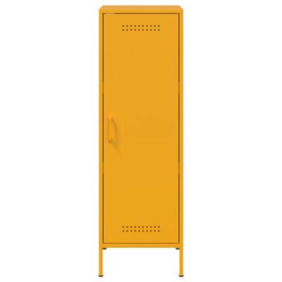 vidaXL Highboard sennepsgul 36x39x113 cm stål