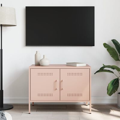 vidaXL TV-benk rosa 68x39x50,5 cm stål