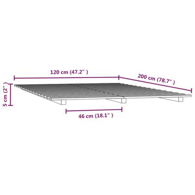 vidaXL Sengeramme honningbrun 120x200 cm heltre furu