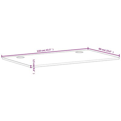 vidaXL Bordplate 110x60x1,5 cm heltre bøk