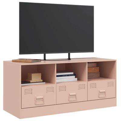 vidaXL TV-benk rosa 99x39x44 cm stål