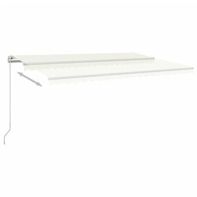 vidaXL Manuell uttrekkbar markise med LED 500x350 cm kremhvit