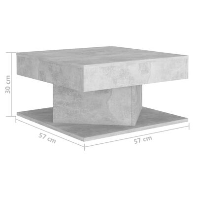 vidaXL Salongbord betonggrå 57x57x30 cm konstruert tre
