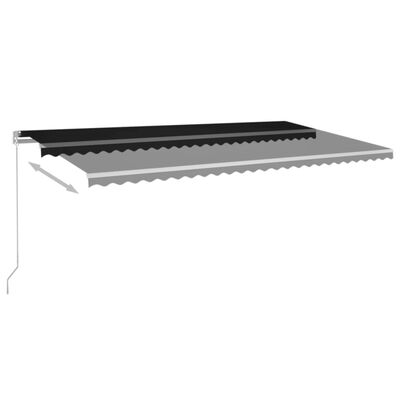 vidaXL Manuell uttrekkbar markise med LED 600x350 cm antrasitt