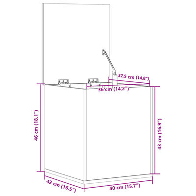 vidaXL Oppbevaringsboks betonggrå 40x42x46 cm konstruert tre