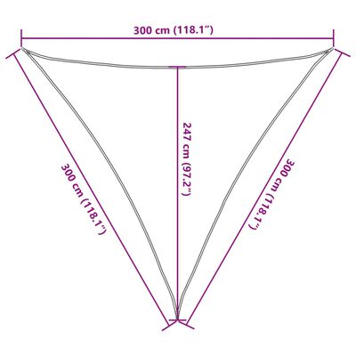 vidaXL Solseil 160 g/m² beige 3x3x3 m HDPE