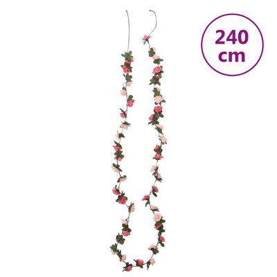 vidaXL Blomsterkranser for jul 6 stk rose 240 cm