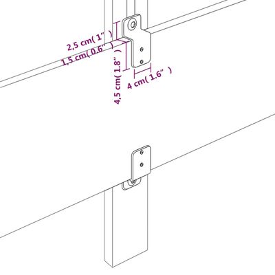 vidaXL Hodegavl svart 100x5x78/88 cm kunstlær