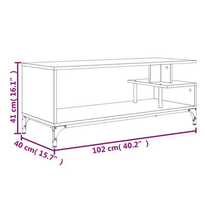 vidaXL TV-benk svart 102x40x41 cm konstruert tre pulverlakkert stål