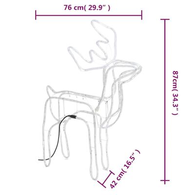 vidaXL Julereinsdyrfigurer 2 stk varmhvit 76x42x87 cm