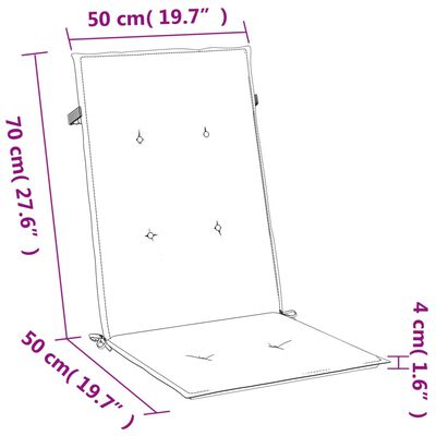 vidaXL Stolputer med høy rygg 4 stk melert blå 120x50x4 cm stoff