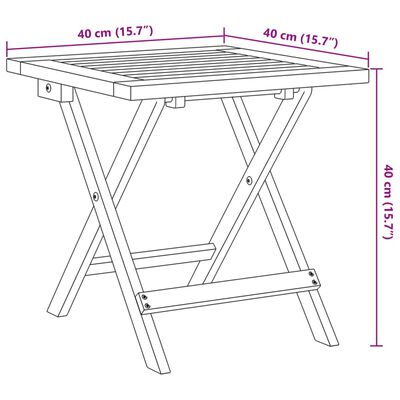 vidaXL Solsenger 2 stk med bord mørke svart heltre akasie