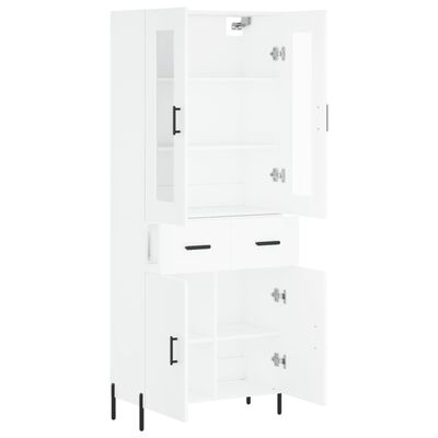 vidaXL Highboard hvit 69,5x34x180 cm konstruert tre