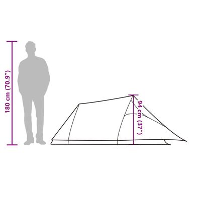 vidaXL Tunneltelt for camping 2 personer blå vanntett