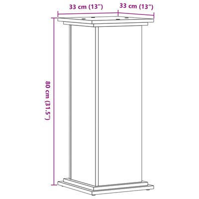 vidaXL Plantestativ betonggrå 33x33x80 cm konstruert tre