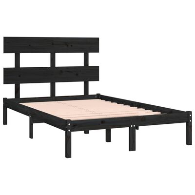 vidaXL Sengeramme svart heltre 140x190 cm