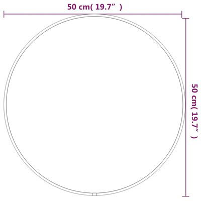 vidaXL Veggspeil svart Ø 50 cm rund