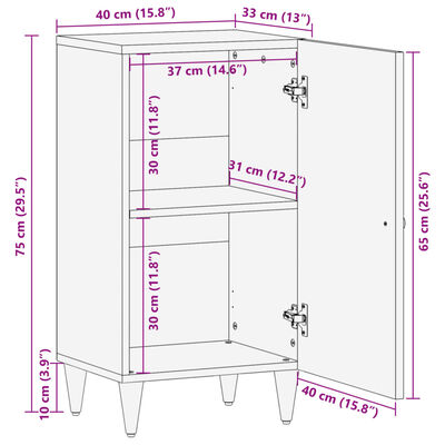 vidaXL Sideskap 40x33x75 cm heltre mango