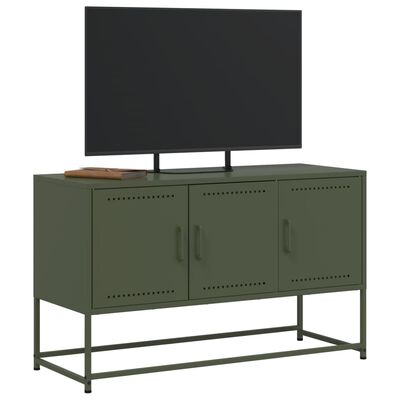 vidaXL TV-benk olivengrønn 100,5x39x60,5 cm stål