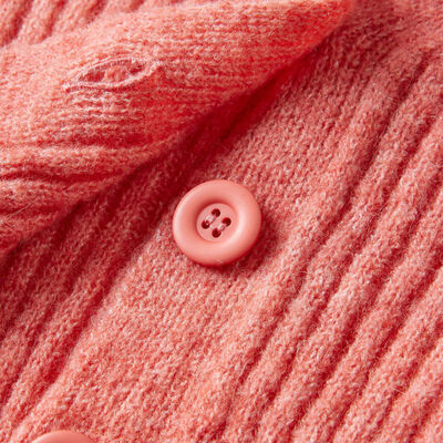 Cardigan for barn strikket medium rosa 116