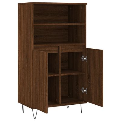 vidaXL Highboard brun eik 60x36x110 cm konstruert tre