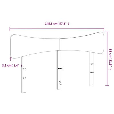 vidaXL Hodegavl hvit 140 cm heltre furu