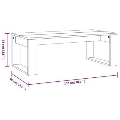 vidaXL Salongbord betonggrå 102x50x35 cm konstruert tre