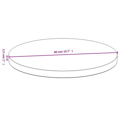 vidaXL Bordplate Ø40x2,5 cm bambus