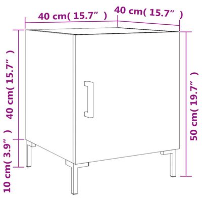 vidaXL Nattbord 2 stk svart 40x40x50 cm konstruert tre