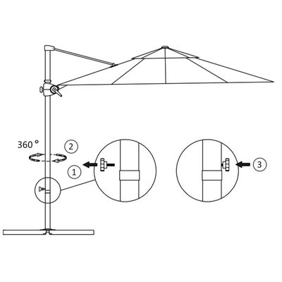 vidaXL Hengeparasoll med stålstang 250x250 cm antrasitt